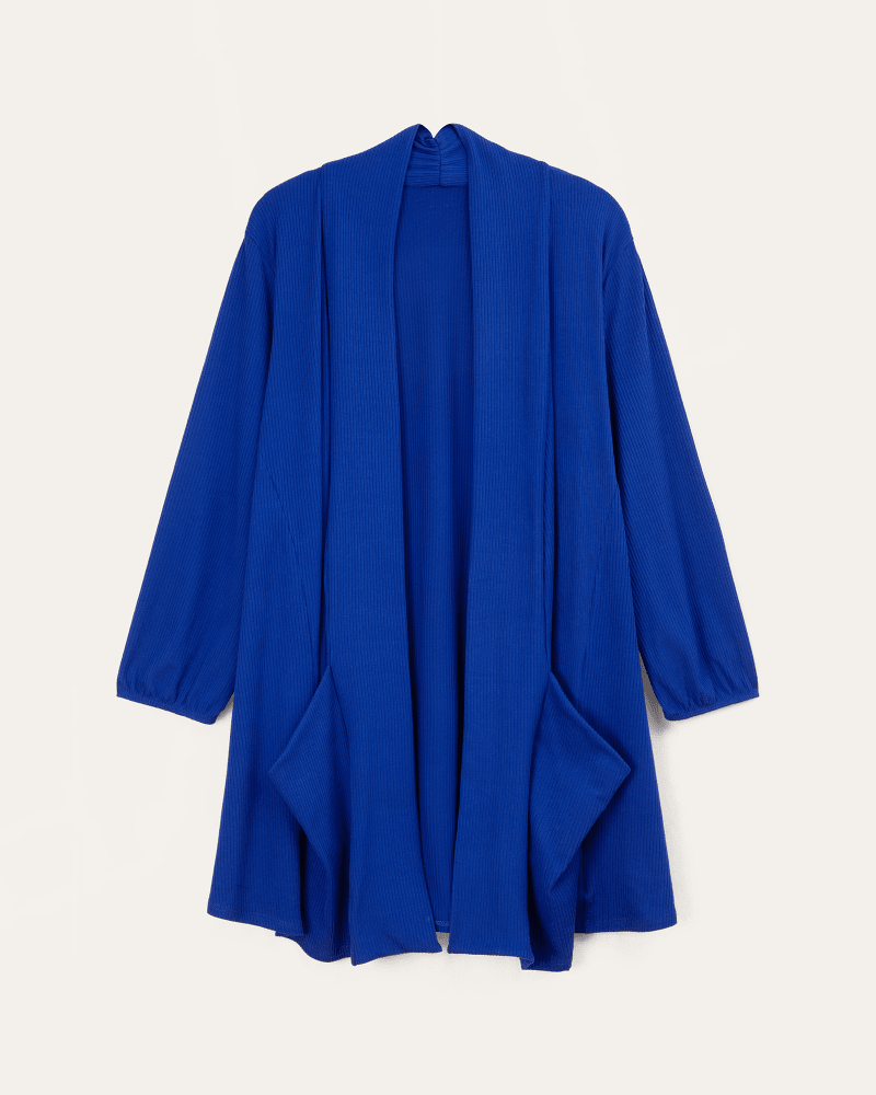 Front of plus size Cia 3/4 Sleeve Cardigan by Molly & Isadora | Dia&Co | dia_product_style_image_id:193430